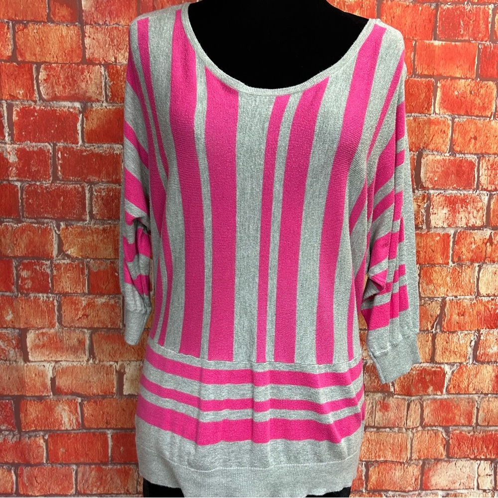 a.n.a. Striped Scoop Neck‎ Dolman Sleeve Sweater